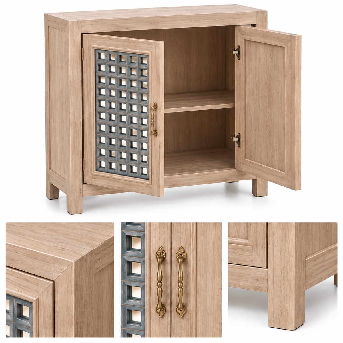 Geometric Lattice Wooden Sideboard - Z-SV-003