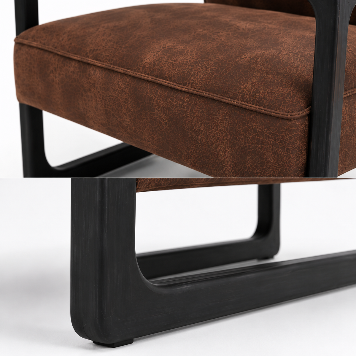 Modern Solid Ash Wood Lounge Armchair - Z-AC-015