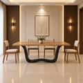 Wooden Dining Table with Metal Base -Z-DT-031