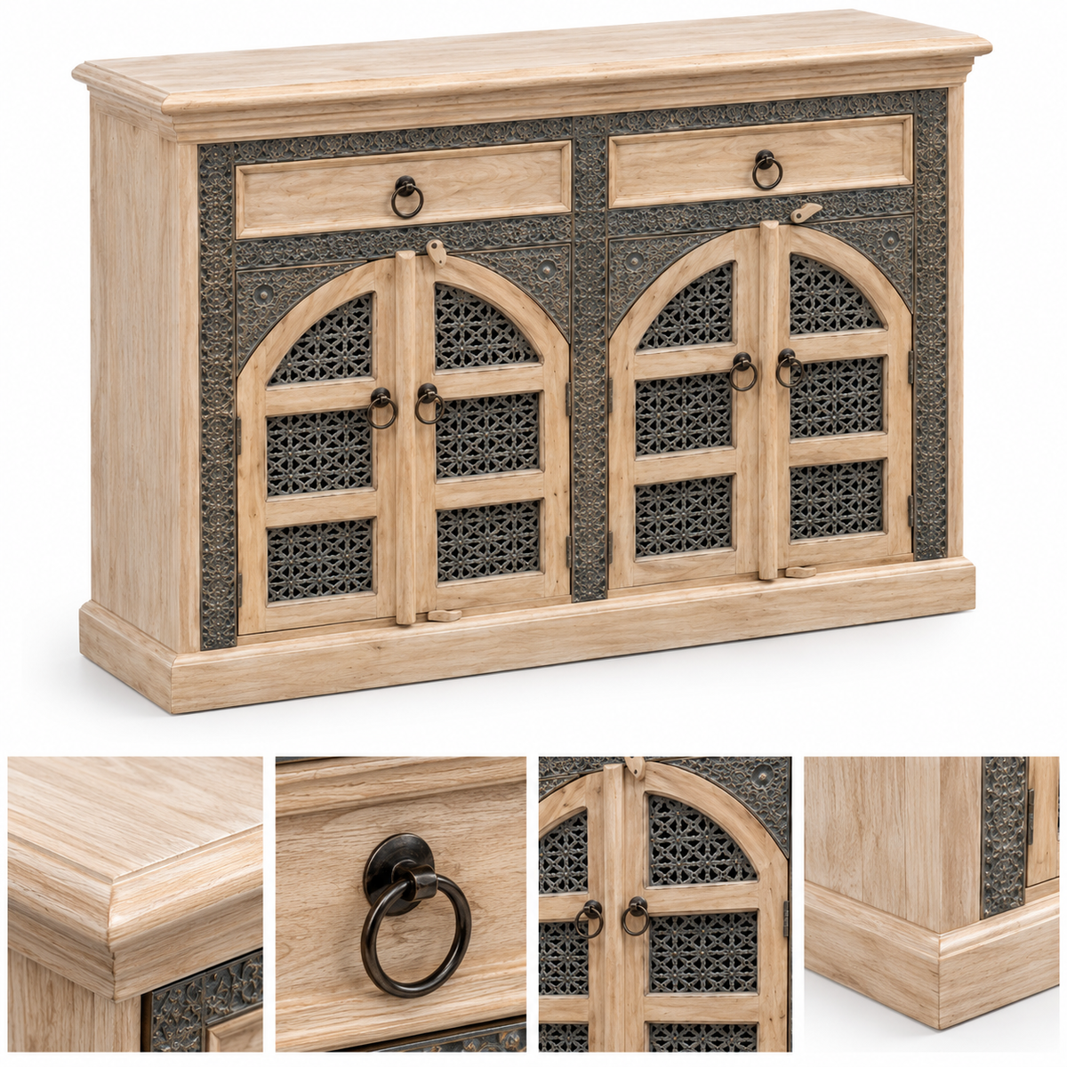 Handcrafted Arch‑Design Wooden Sideboard - Z-SV-004