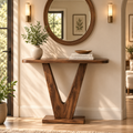 V‑Base Walnut Console Table -Z-C-002