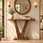 V‑Base Walnut Console Table -Z-C-002