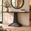 Black Geometric Pedestal Console Table -Z-C-003