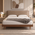 Modern Beige Upholstered Bed - Z-B-006
