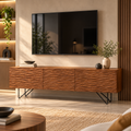 Textured Wooden TV Unit with Metal Legs -Z-TU-007