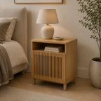 Japandi Slatted Wooden Sidetable -Z-BS-004