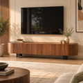 Rounded Edge Wooden TV Unit with Metal Base - Z-TU-008