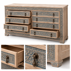 Hand‑Carved Vintage Wooden Sideboard - Z-SV-001