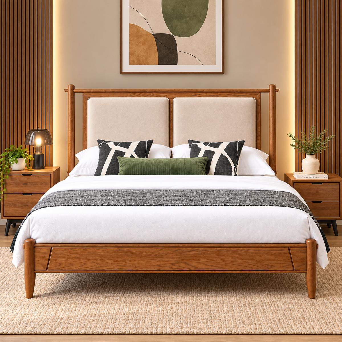 Modern Minimalist Wooden Bed - Z-B-010