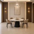 Modern Luxe Round Marble Dining Table-6-Seater -Z-DT-016
