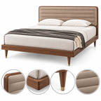 Modern Beige Upholstered Bed - Z-B-006