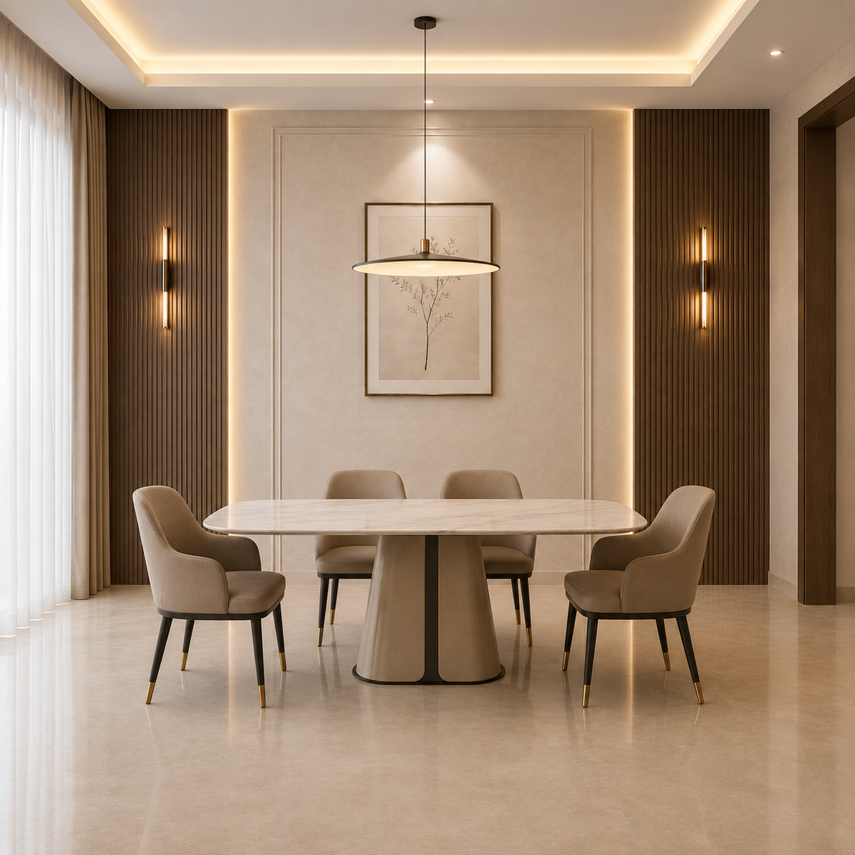 Modern Pedestal Dining Table - Z-DT-005