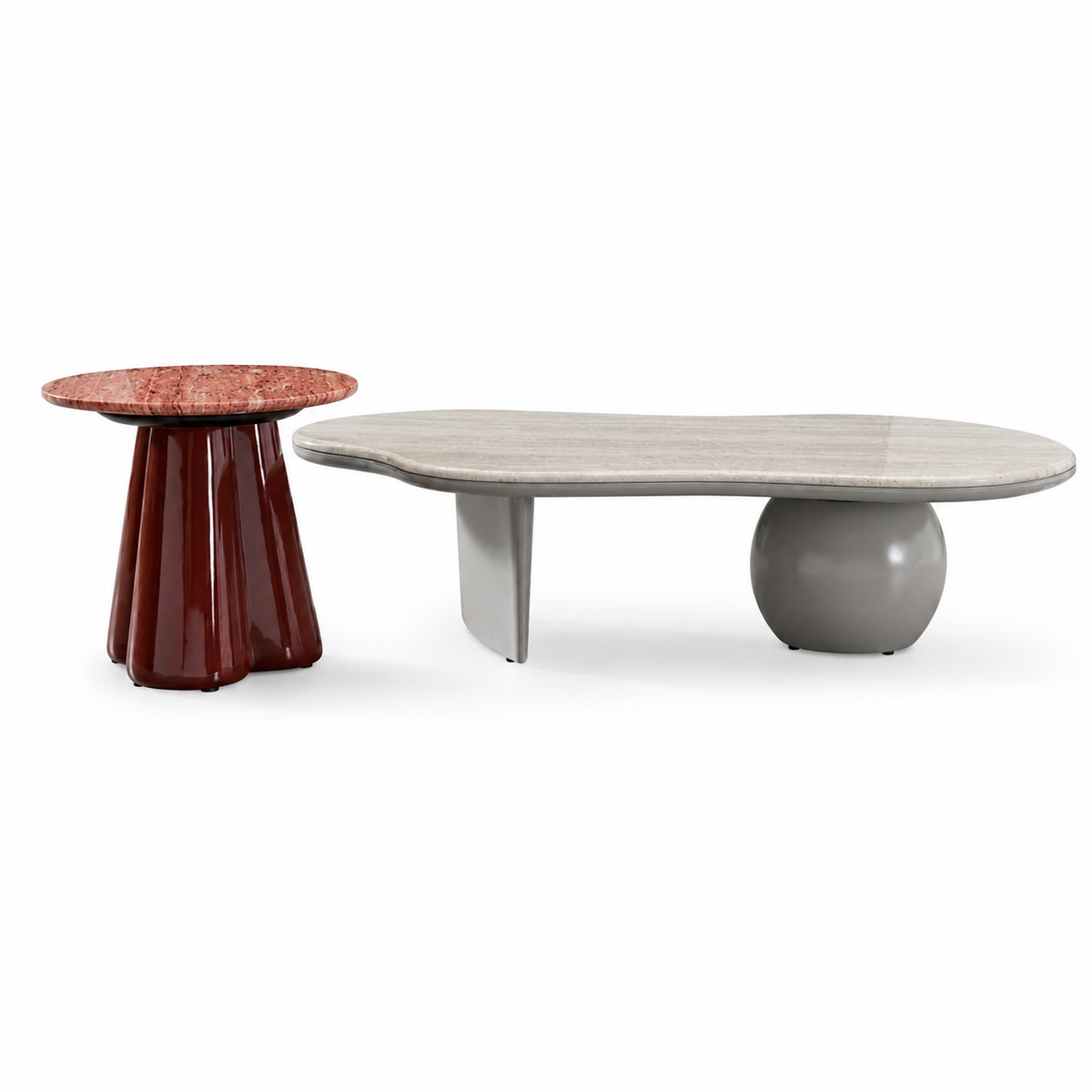 Solid Ash Wood & Marble Coffee Table Set - Z-CT-016