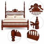 Royal Spindle Wooden Bed - Z-B-017