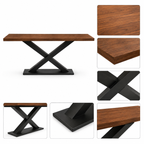 Metal Base Wood Dining Table - Z-DT-006