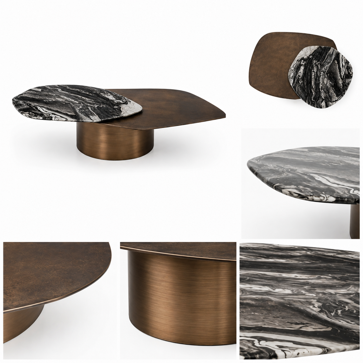 Dual‑Top Marble Coffee Table - Z-CT-028