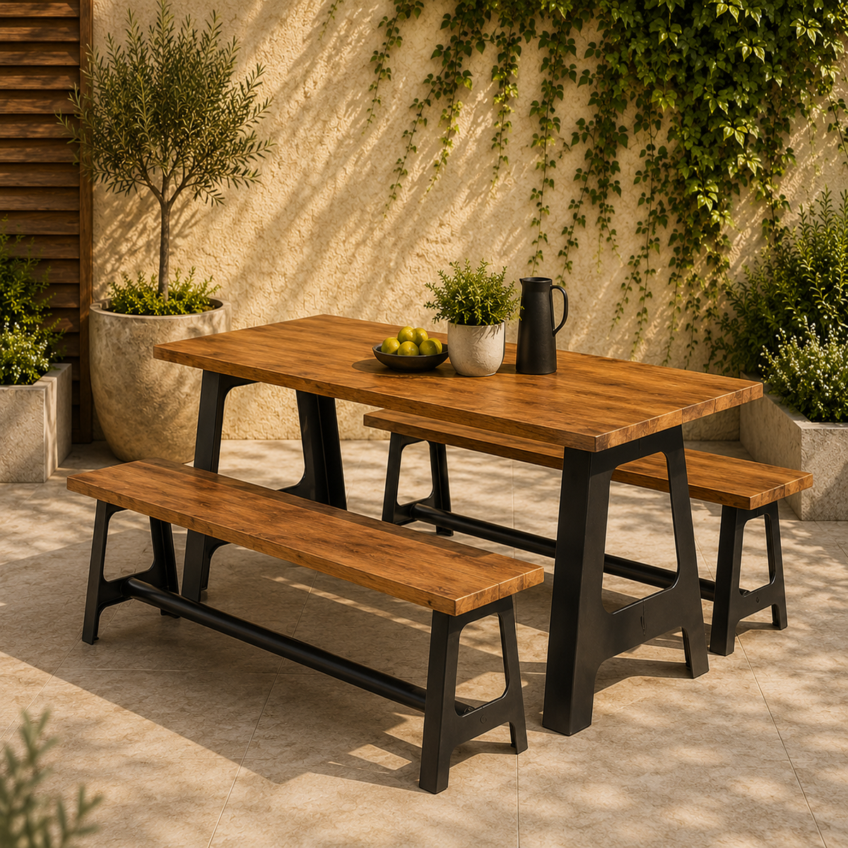 Outdoor Dining Table & Bench Set -Z-ODF-028